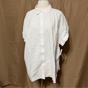 Goodthreads Men's White Casual Button Down Shirt
